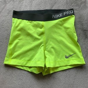 Yellow Nike Pro Spandex